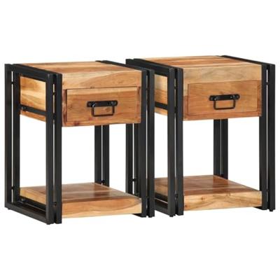 Nachtkastje 2 pcs Bruin 40 x 35 x 50 cm Massief acaciahout