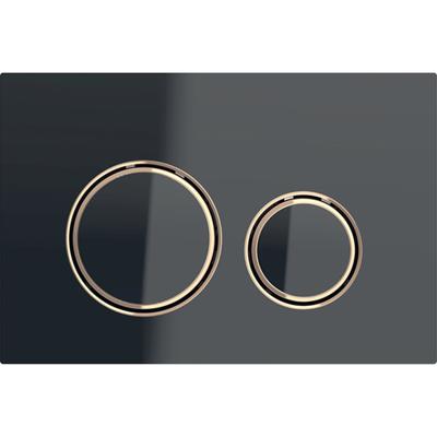 Bedieningsplaat Geberit Sigma 50 Round voor 2-toets Spoeling Rosé Goud / Zwart - thumbnail