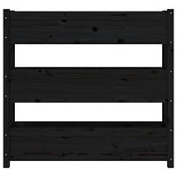 Plantenbak 112x25x104,5 cm massief grenenhout zwart - thumbnail