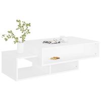 Salontafel 105x55x32 cm bewerkt hout wit - thumbnail