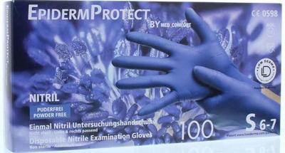 Epiderm Protect Nitriel onderzoekhandschoen poedervrij S blauw 100 Stuks