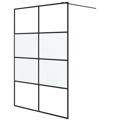 Inloopdouchewand 140x195 cm halfmat ESG-glas zwart