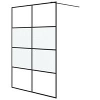 Inloopdouchewand 140x195 cm halfmat ESG-glas zwart - thumbnail
