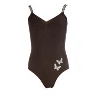 Papillon balletpakje spaghettiband meisjes zwart - thumbnail