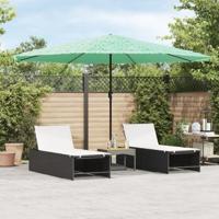VidaXL Parasol met stalen paal 388x388x248 cm groen - thumbnail