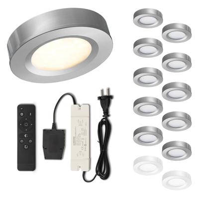 Set LED-opbouwspot met afstandsbediening Adria zilver 3W dimbaar 1-12 stuks