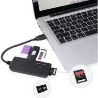 Renkforce 3 poorten USB 3.2 Gen 1-hub Met ingebouwde SD-kaartlezer Zwart - thumbnail