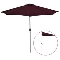 VidaXL Balkonparasol half aluminium paal 270x144x222 cm bordeauxrood - thumbnail