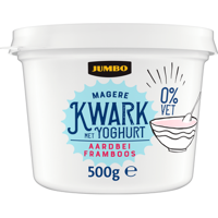 Jumbo Magere Kwark met Yoghurt Aardbei Framboos 0% Vet 500 g - thumbnail