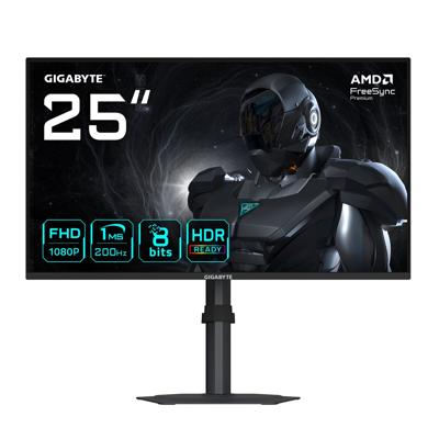 Gigabyte G25F2 Gaming Monitor 24,5 inch FHD - 1920 x 1080, 200Hz, 1ms, 300CD/m², DisplayHDR 10, HDMI 2.0, DisplayPort 1.4