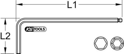 KS Tools 151.4420 Inbus Haakse schroevendraaierset 1.5 mm, 2 mm, 2.5 mm, 3 mm, 4 mm, 5 mm, 6 mm, 8 mm, 10 mm 9-delig - thumbnail