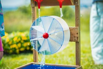 Classic World houten watertafel met trechters en watermolen - thumbnail