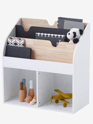 Opbergmeubel 2 vakken + rek-bibliotheek School wit