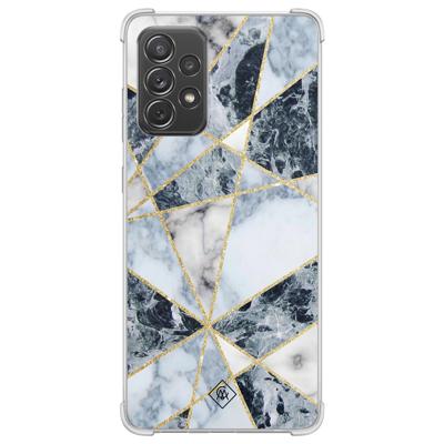 Samsung Galaxy A52(s) shockproof hoesje - Marmer blauw Samsung Galaxy A52(s) shockproof hoesje - Marmer blauw