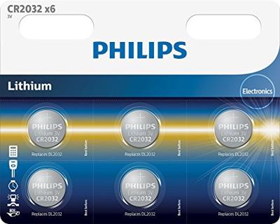 Philips CR2032 3v lithium knoopcel batterij (6 stuks) Philips CR2032 3v lithium knoopcel batterij (6 stuks)
