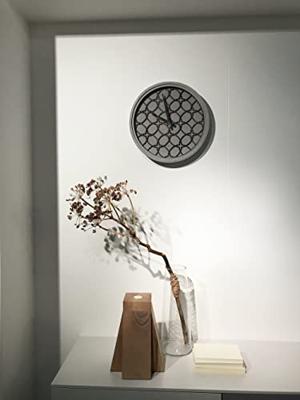 NeXtime ne-3212br wandklok dia. 39.5 cm, polyresin/hout, grijs