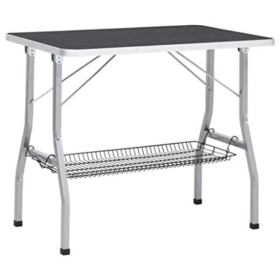 Hondentrimtafel verstelbaar met 2 lussen en opbergschap Hondentrimtafel verstelbaar met 2 lussen en opbergschap