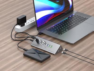 CONCEPTRONIC HUBBIES18G 10-in-1 60 W USB 3.0 Hub-oplader combi, 2-in-1 USB-C USB-A-kabel, USB 3.2 Gen 1