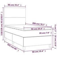 Boxspring met matras en LED stof donkerbruin 80x200 cm - thumbnail