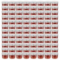VidaXL Jampotten met zilverkleurige deksels 96 st 110 ml glas - thumbnail