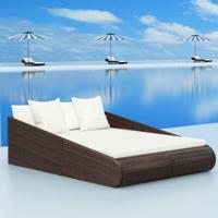 Tuinbed 110x200 cm poly rattan bruin - thumbnail