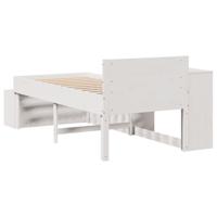 Bedframe zonder matras massief grenenhout wit 75x190 cm - thumbnail