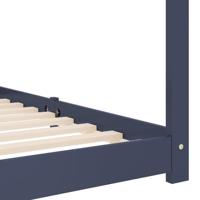 Kinderbedframe massief grenenhout grijs 80x160 cm - thumbnail