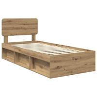 Bedframe Ambachtelijk eiken 90 x 190 cm Massief grenenhout - thumbnail