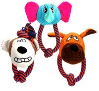 Nobleza Honden piepspeelgoed - Touw met knuffel - thumbnail