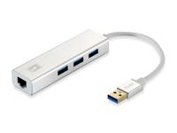 LevelOne USB-0503 Gigabit USB netwerkadapter met USB-hub - thumbnail