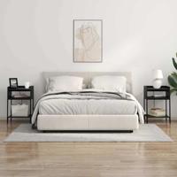 Nachtkastje met plank Zwart Eiken 40 x 40 x 61 cm Bewerkt hout - thumbnail