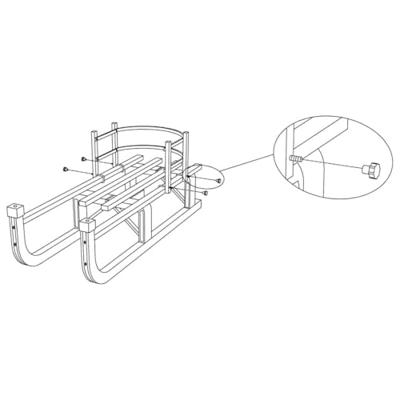 VidaXL Rugleuning voor slee multiplex rood VidaXL Rugleuning voor slee multiplex rood