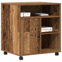 VidaXL Printerstand met opslag oud hout 60 x 50 x 67 cm bewerkt hout - thumbnail