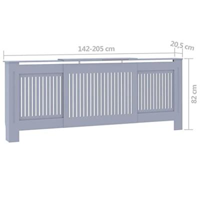VidaXL Radiatorombouw 205 cm mdf grijs - thumbnail