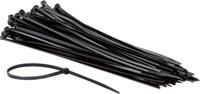 100 Tiewraps / kabelbinders 4,8x300mm zwart nylon - thumbnail
