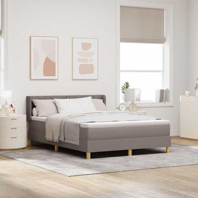 Boxspringbed met Matras in Taupe - 140x200 cm, Stof