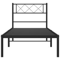 Bedframe met hoofdbord metaal zwart 90x190 cm - thumbnail