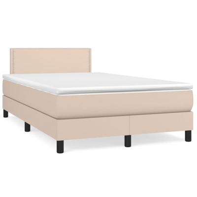 Boxspring met matras kunstleer cappuccinokleurig 140x190 cm