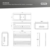Digitus DN-650108 Industrial Ethernet Switch 10 / 100 MBit/s IEEE 802.3af (12.95 W), IEEE 802.3at (25.5 W) - thumbnail