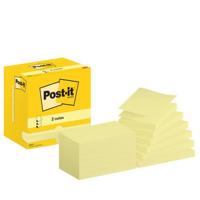 Post-It Z-Notes , 100 vel, ft 76 x 127 mm, geel, pak van 12 blokken - thumbnail
