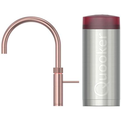 Quooker Fusion Round Keukenkraan Set - Kokend Warm- en Koud Water - Rosé Koper - Inclusief COMBI+ Reservoir