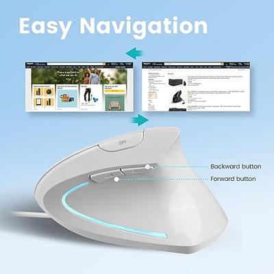 Perixx PERIMICE-513 W Ergonomische muis Kabelgebonden Optisch Wit 6 Toetsen 1600 dpi