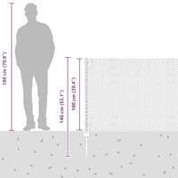 VidaXL Hek met paal zilver 1 x 25 m staal - thumbnail