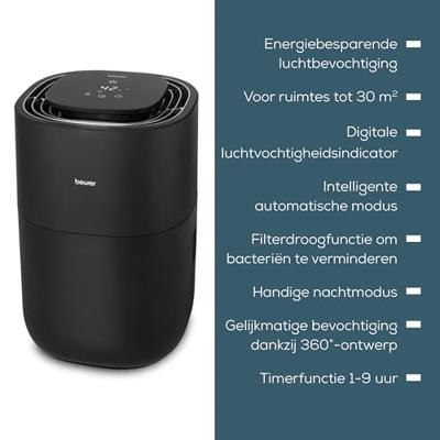 Beurer LB 200 Luchtbevochtiger 1 stuk(s) Zwart