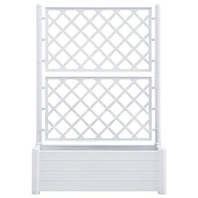 Plantenbak met latwerk 100x43x142 cm PP wit Plantenbak met latwerk 100x43x142 cm PP wit