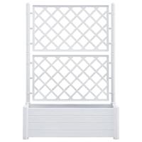 Plantenbak met latwerk 100x43x142 cm PP wit - thumbnail