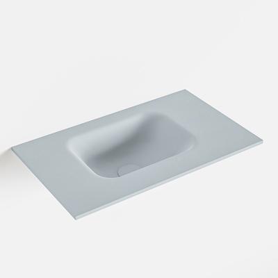 MONDIAZ LEX Clay solid surface inleg wastafel voor toiletmeubel 50cm. Positie wasbak links