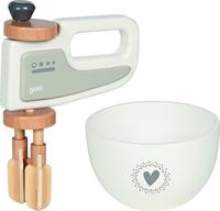Goki houten handmixer met kom, 2ldg. - thumbnail