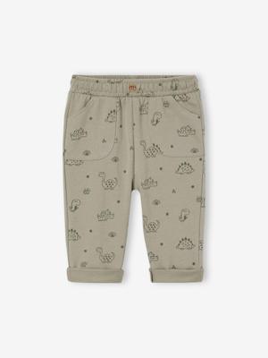 Broek met print van molton baby saliegroen Broek met print van molton baby saliegroen