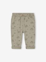 Broek met print van molton baby saliegroen - thumbnail